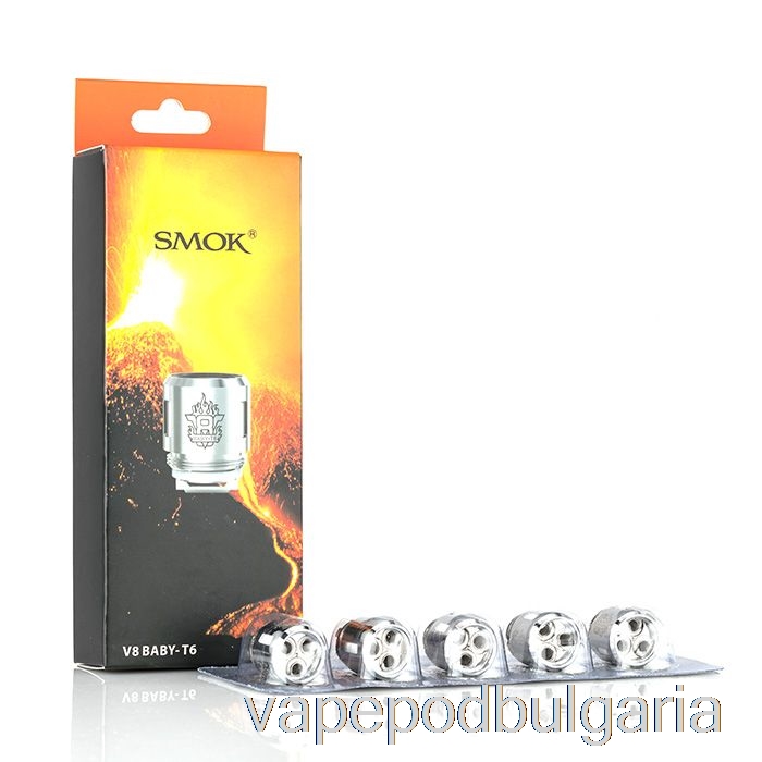 Vape 10000 Дръпки Smok Tfv8 Baby Replacement Coils V8 Baby-t6 Sextuple Core